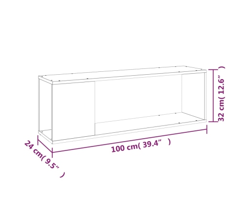 vidaXL Mueble para TV madera contrachapada blanco 100x24x32 cm