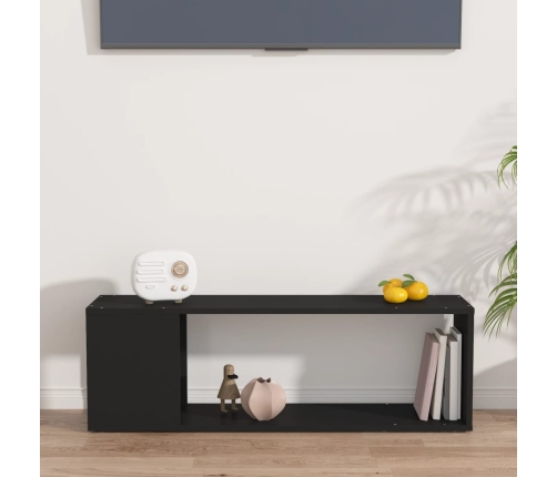 Mueble para TV madera contrachapada negro 100x24x32 cm