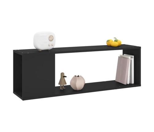 Mueble para TV madera contrachapada negro 100x24x32 cm