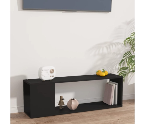 Mueble para TV madera contrachapada negro 100x24x32 cm