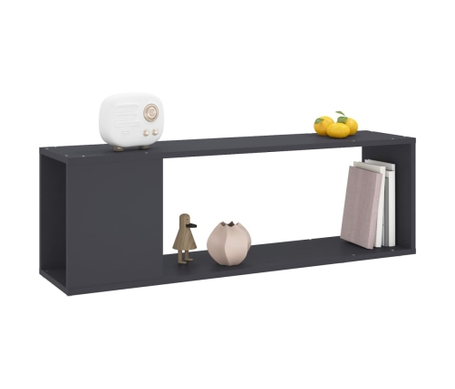 Mueble para TV madera contrachapada gris 100x24x32 cm