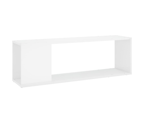 Mueble para TV madera contrachapada blanco brillo 100x24x32 cm