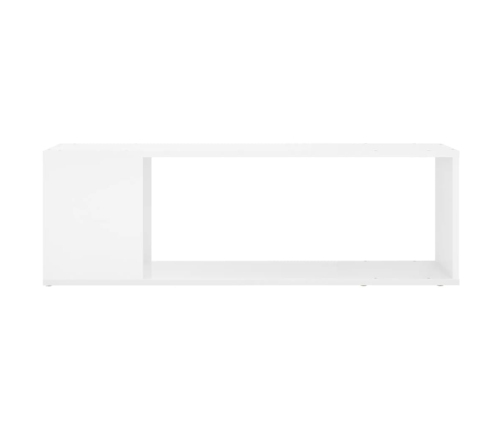 Mueble para TV madera contrachapada blanco brillo 100x24x32 cm