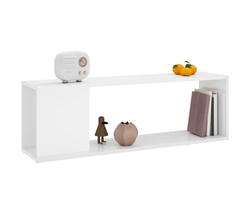 Mueble para TV madera contrachapada blanco brillo 100x24x32 cm