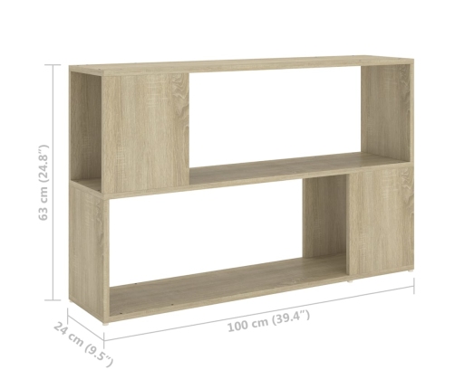 Librería de madera contrachapada roble Sonoma 100x24x63 cm