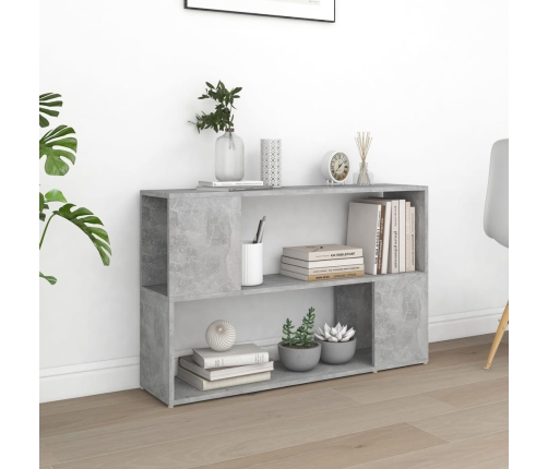 Librería de madera contrachapada gris hormigón 100x24x63 cm