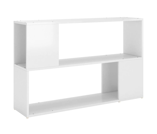 Librería de madera contrachapada blanco brillante 100x24x63 cm