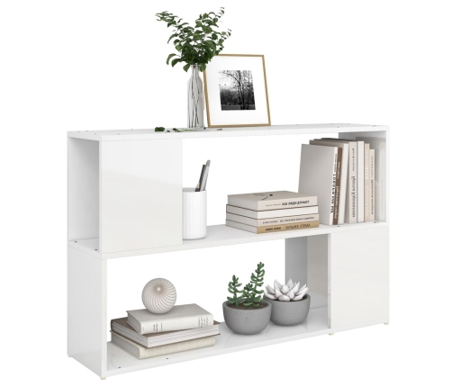 Librería de madera contrachapada blanco brillante 100x24x63 cm