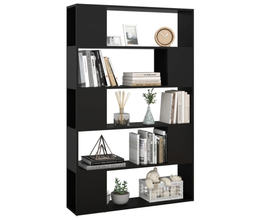 Librería separador madera contrachapada negro 100x24x155 cm