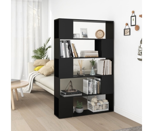 Librería separador madera contrachapada negro 100x24x155 cm