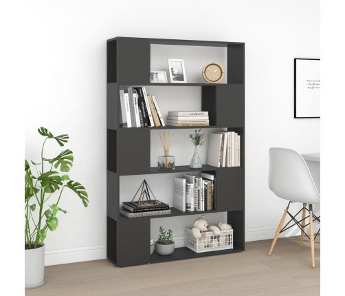 Librería separador madera contrachapada gris 100x24x155 cm