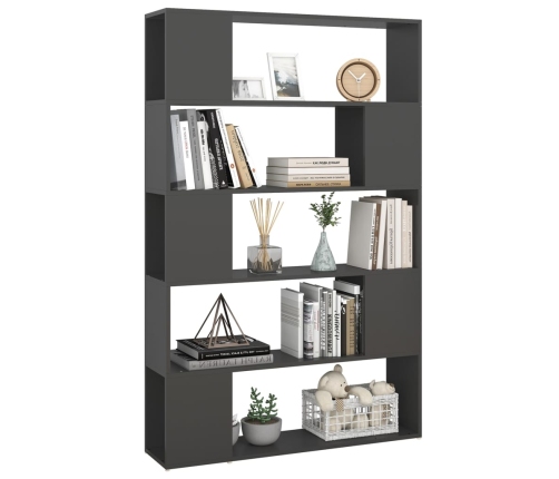 Librería separador madera contrachapada gris 100x24x155 cm