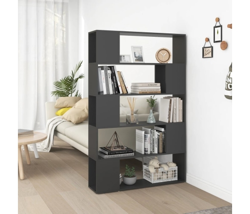 Librería separador madera contrachapada gris 100x24x155 cm