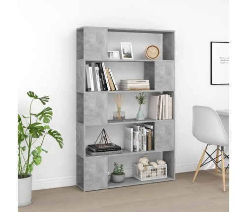 Librería separador contrachapada gris hormigón 100x24x155 cm