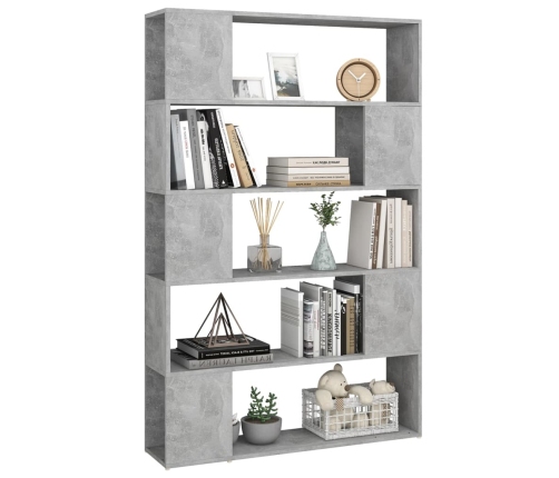 Librería separador contrachapada gris hormigón 100x24x155 cm