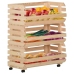 Carrito para verduras madera maciza de pino 77x30x80 cm