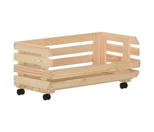 Carrito para verduras madera maciza de pino 77x30x80 cm