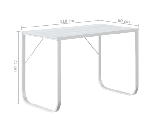 Escritorio de ordenador madera de ingeniería blanco 110x60x73cm