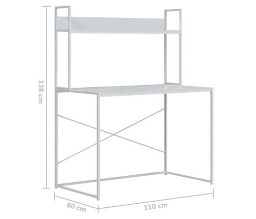 Escritorio de ordenador madera ingeniería blanco 110x60x138 cm