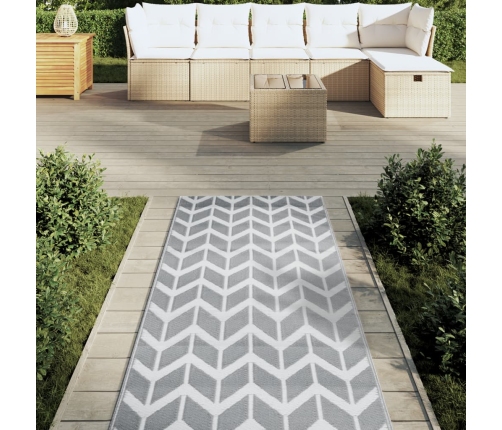 Alfombra de exterior PP gris 80x250 cm