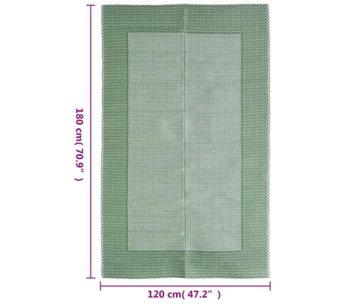 Alfombra de exterior ARAKIL PP verde 120x180 cm