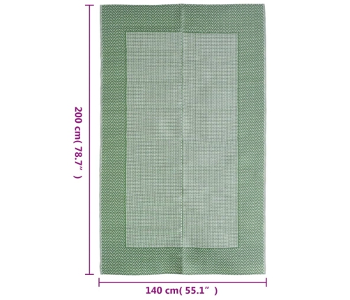 Alfombra de exterior PP verde 140x200 cm