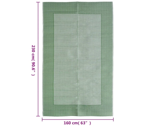 Alfombra de exterior PP verde 160x230 cm