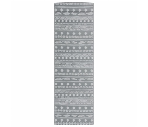 Alfombra de exterior PP gris 80x250 cm