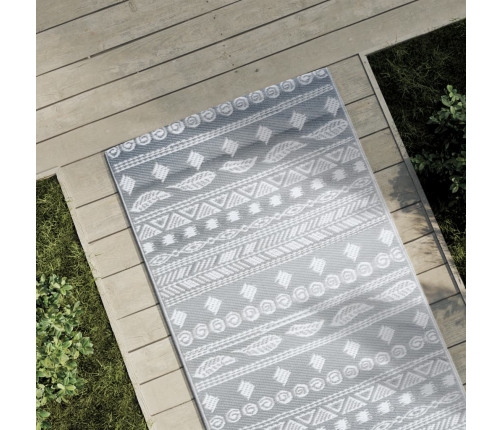 Alfombra de exterior PP gris 80x250 cm