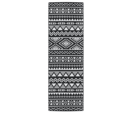 Alfombra de exterior PP ARAKIL negro 80x250 cm