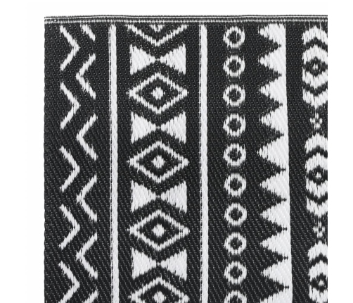 Alfombra de exterior PP ARAKIL negro 80x250 cm
