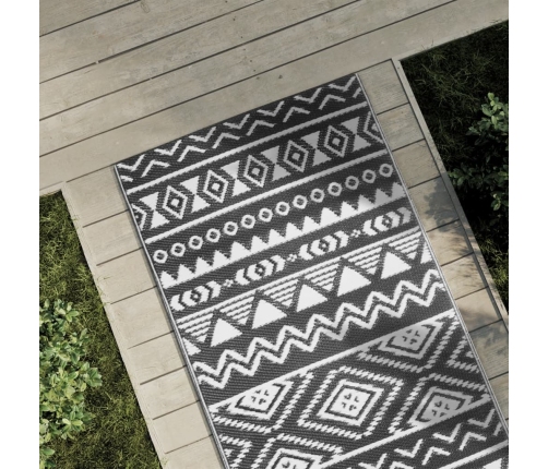 Alfombra de exterior PP ARAKIL negro 80x250 cm