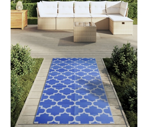 Alfombra de exterior PP azul 80x150 cm