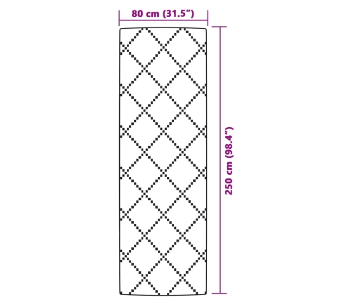 Alfombra de exterior PP marrón 80x250 cm