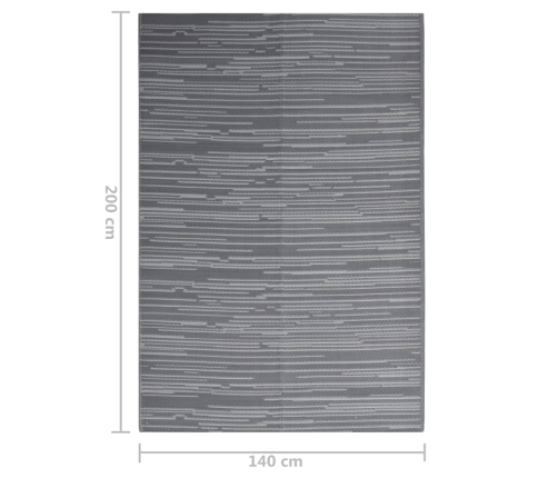 Alfombra de exterior PP gris antracita 140x200 cm