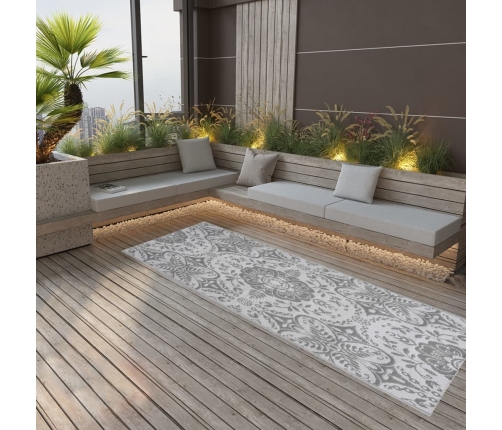 Alfombra de exterior PP ARAKIL gris claro 80x250cm