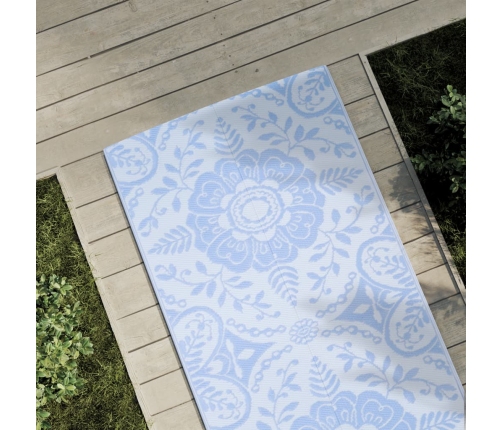 Alfombra de exterior PP ARAKIL azul bebé 80x250 cm