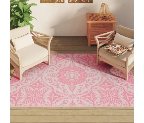 Alfombra de exterior ARAKIL PP rosa 140x200 cm