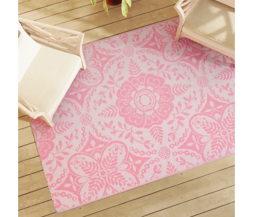 Alfombra de exterior ARAKIL PP rosa 140x200 cm