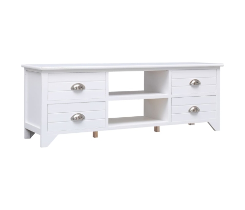 Mueble para TV madera maciza de paulownia blanco 108x30x40 cm