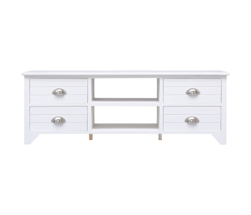 Mueble para TV madera maciza de paulownia blanco 108x30x40 cm