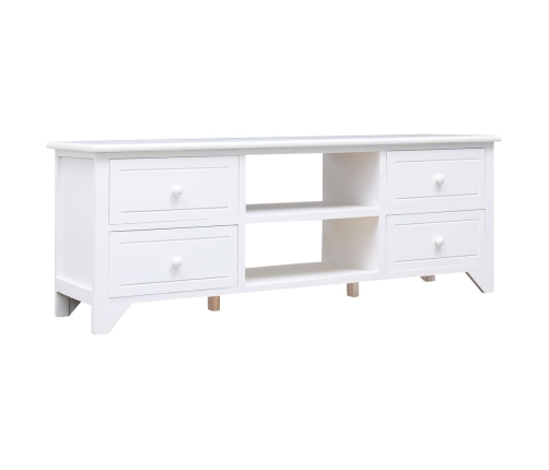 Mueble para TV madera maciza de paulownia blanco 108x30x40 cm