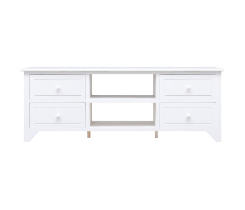 Mueble para TV madera maciza de paulownia blanco 108x30x40 cm