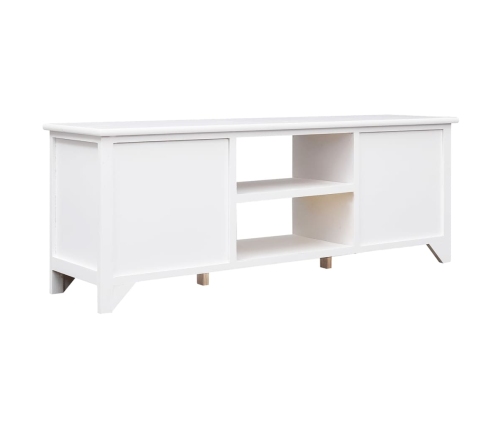 Mueble para TV madera maciza de paulownia blanco 108x30x40 cm