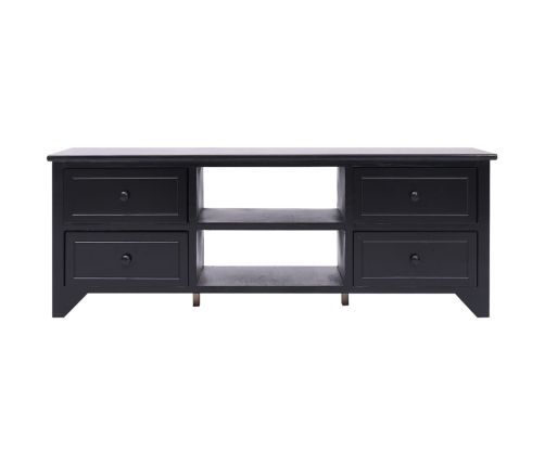 Mueble para TV madera maciza de paulownia negro 108x30x40 cm