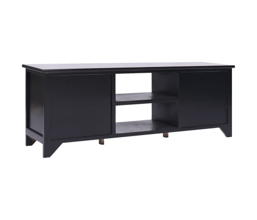 Mueble para TV madera maciza de paulownia negro 108x30x40 cm