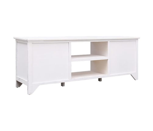 vidaXL Mueble para TV antiguo madera de paulownia blanco 108x30x40 cm