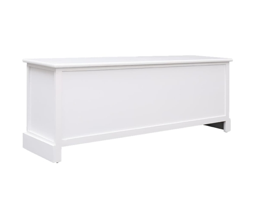 Mueble para TV madera maciza de paulownia blanca 108x30x40 cm