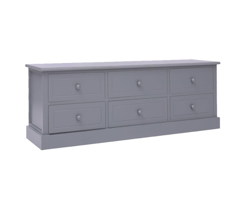 Mueble para TV madera de paulownia gris oscuro 108x30x40 cm