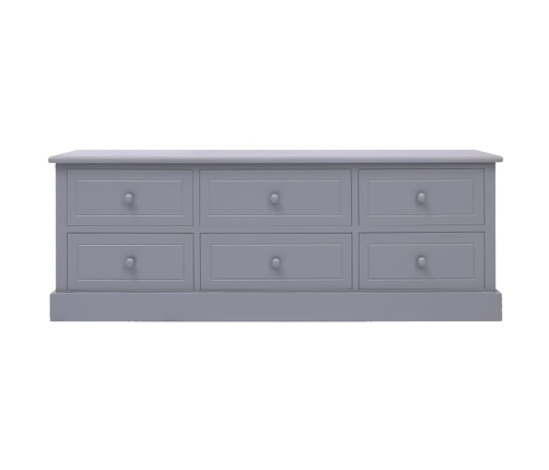 Mueble para TV madera de paulownia gris oscuro 108x30x40 cm